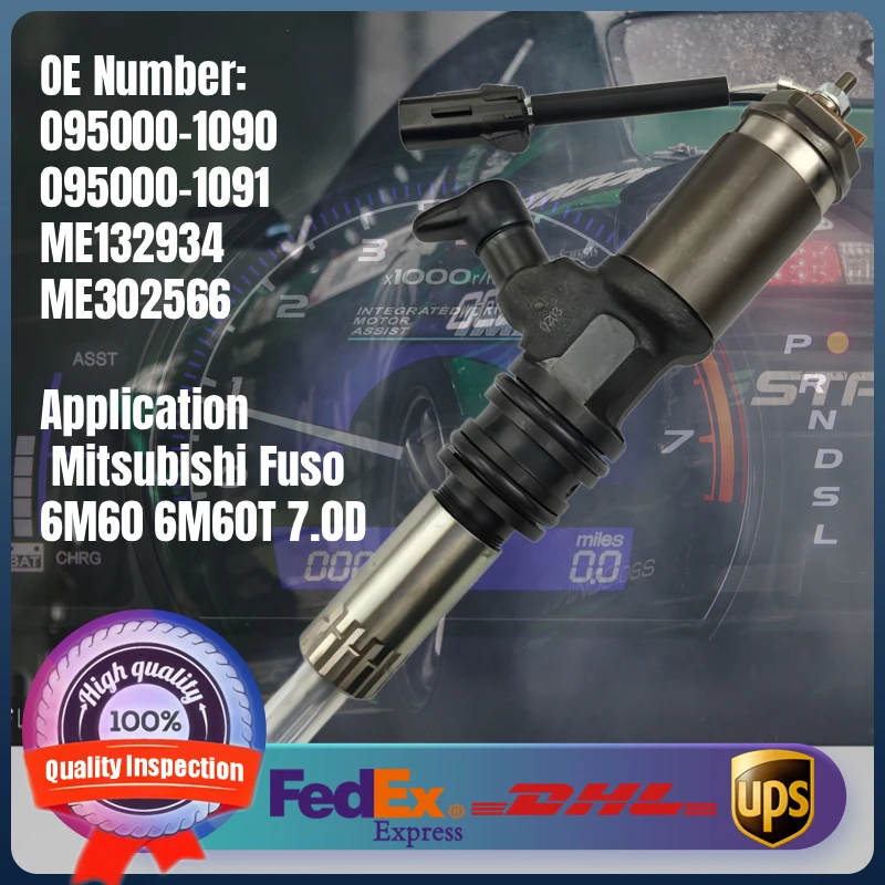 

095000-1090 095000-1091 Diesel Fuel Injector for Mitsubishi Fuso Truck FH FK FM 6M60 6M60T 7.0D Engine ME132934 ME302566