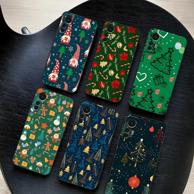 Christmas Snowflake Tree Phone Case 2023 For Redmi 12 Poco X3 NFC PRO Note 11 S 5G 10 9 Plus 8 7 A C T 4G 10s Mobile Phone Cases