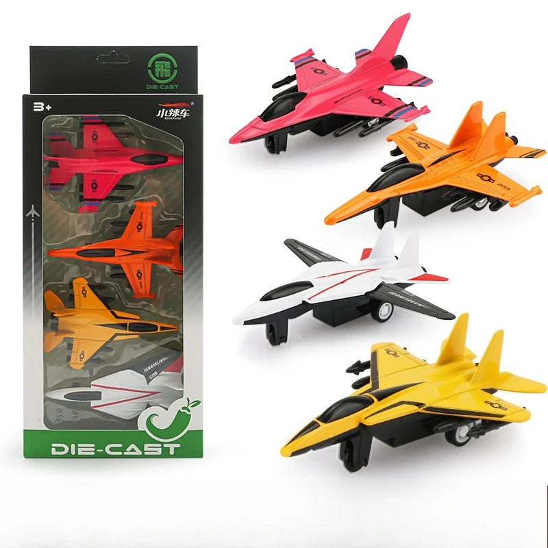 

Strip, Small Spicy Car, Simulated Alloy 4 Fighter Jets, Small Plane Model, Children's Pull-back Toys Factory Direct Sales
