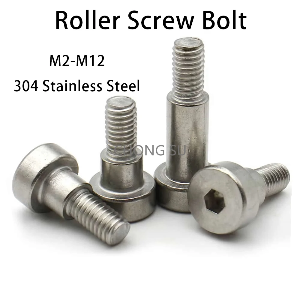 

1/ 2/ 5/10pcs 304 Stainless Steel M2 M2.5 M3 M4 M5 M6 M8 M10 M12 Hex Hexagon Socket Head Roller Bearing Shoulder Screw Bolt