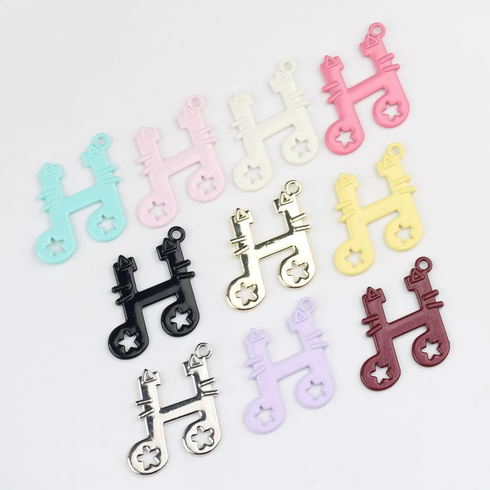 

6pcs Fashion Musical Notes Charms Pendant Jewelry Making Handmade DIY Bracelet Earrings Necklace Ornament Accessories Simple