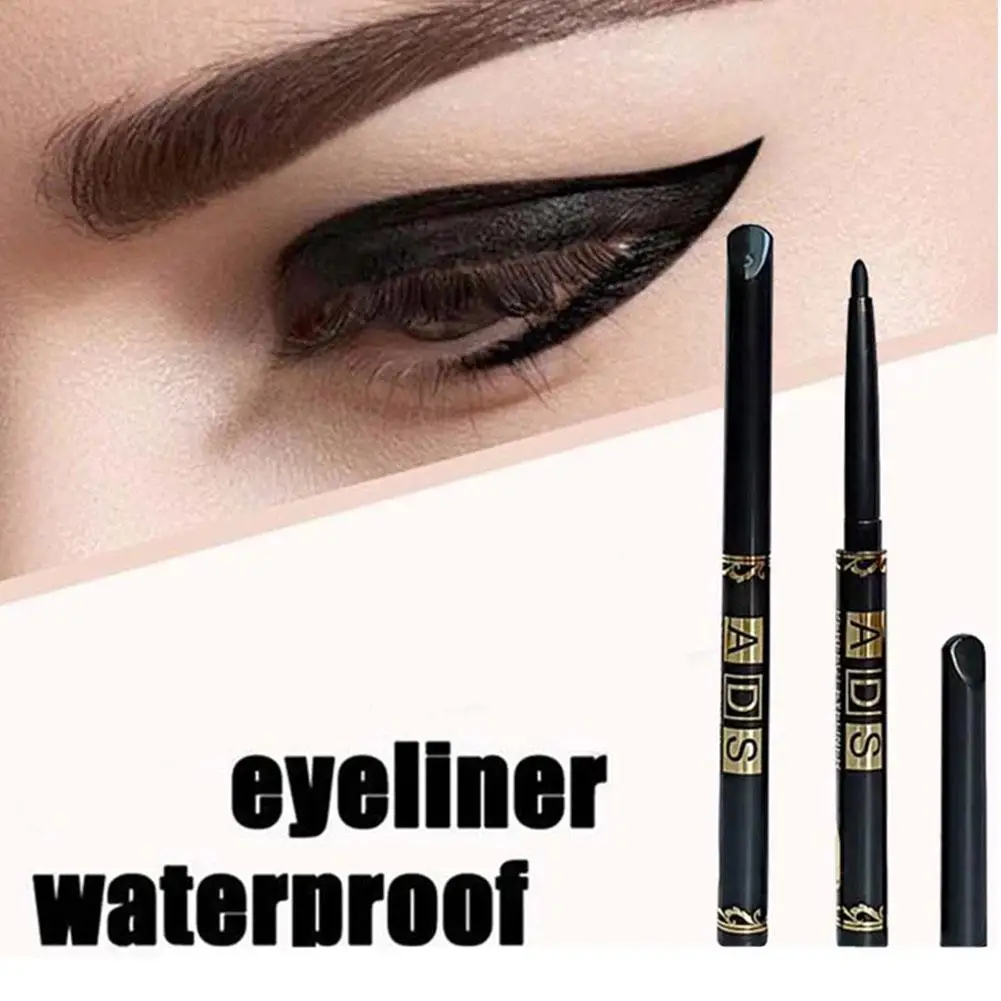 Waterproof & Sweat-Proof Black Eyel iner Pencil - Long-LastingSmudge-Proof for Bold Eye Makeup, Easy Glide Formula for Perf D4D9