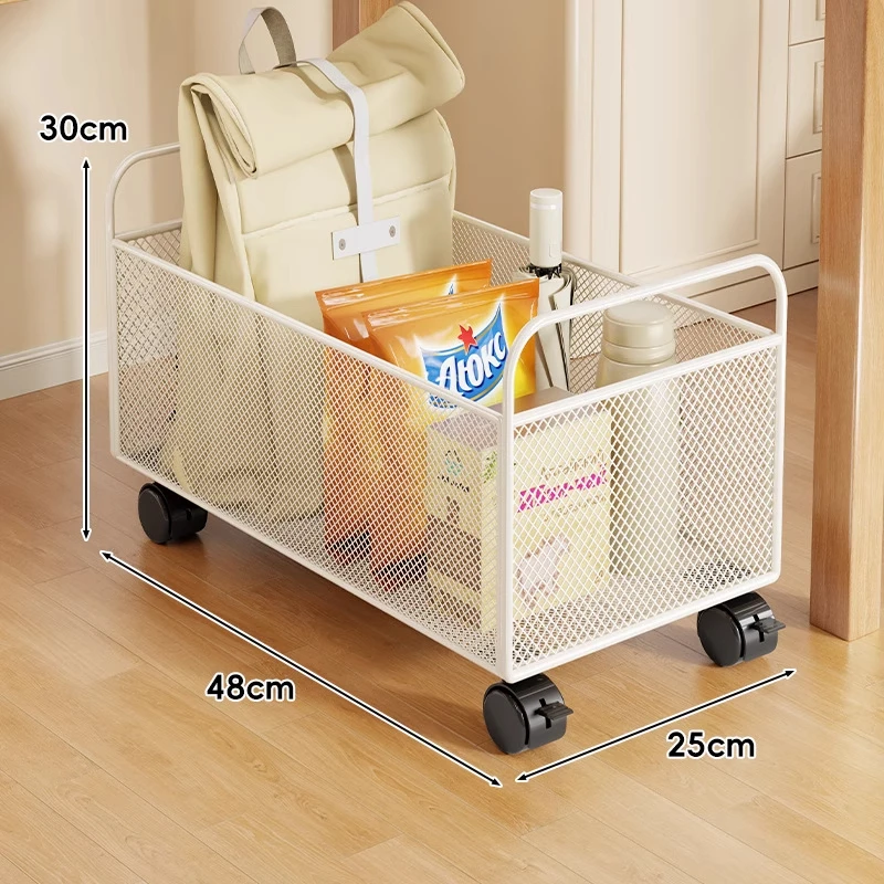 Removable schoolbag shelf, book cart, bookshelf, storage basket, bookcase under the table