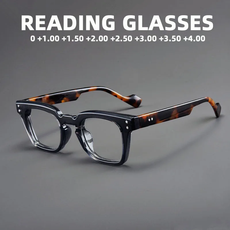 

Новинка 2023 года, квадратные очки для чтения, мужские очки в черной оправе для пресбиопии, женские оптические очки для дальнего видения, диоптрии 0 ~ + 4,0, очки