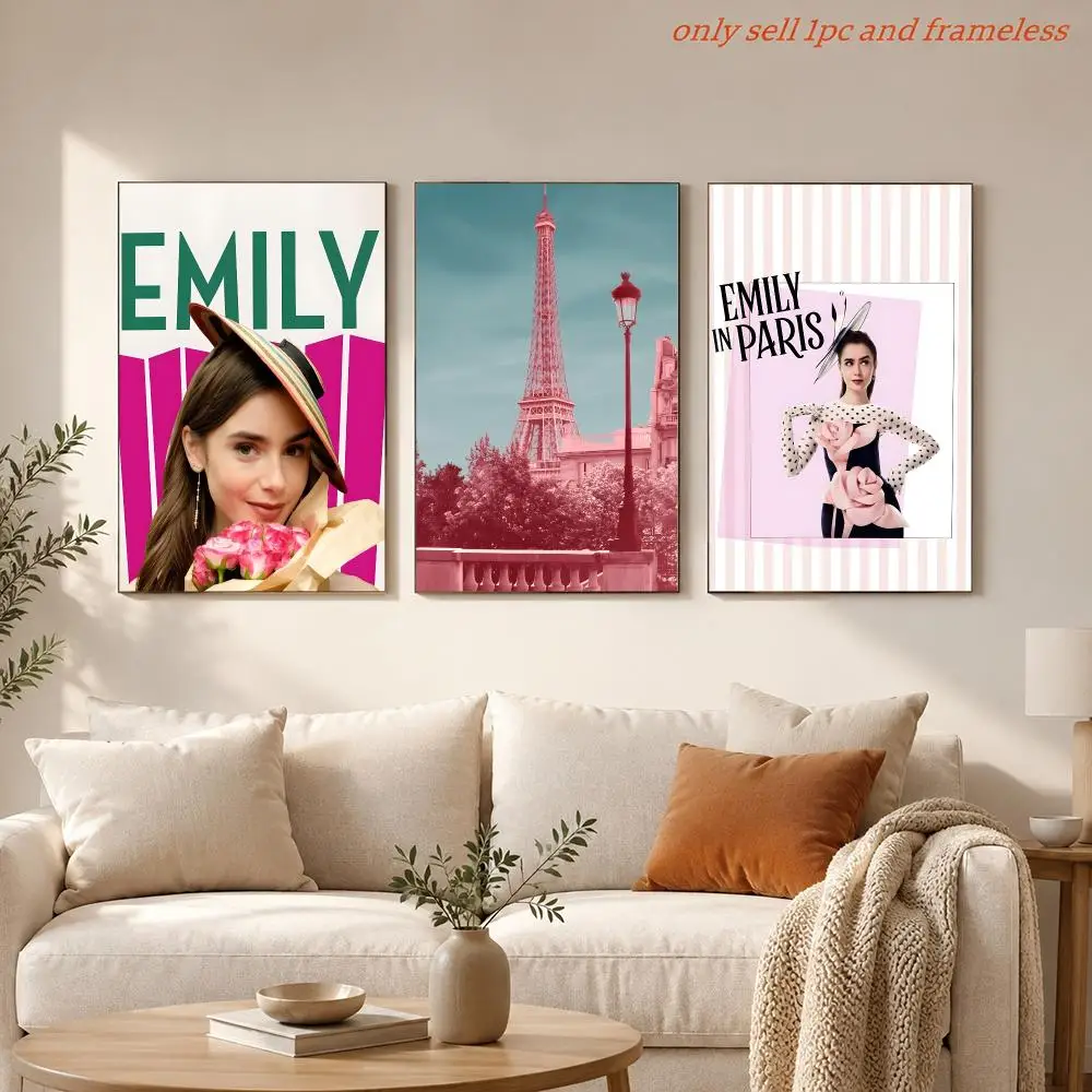 TV Comedy Movie E-Emily in Paris Poster HD Anime Hot Theme Singer/OST/Movie-Waterproof Self-Stick Home Decor