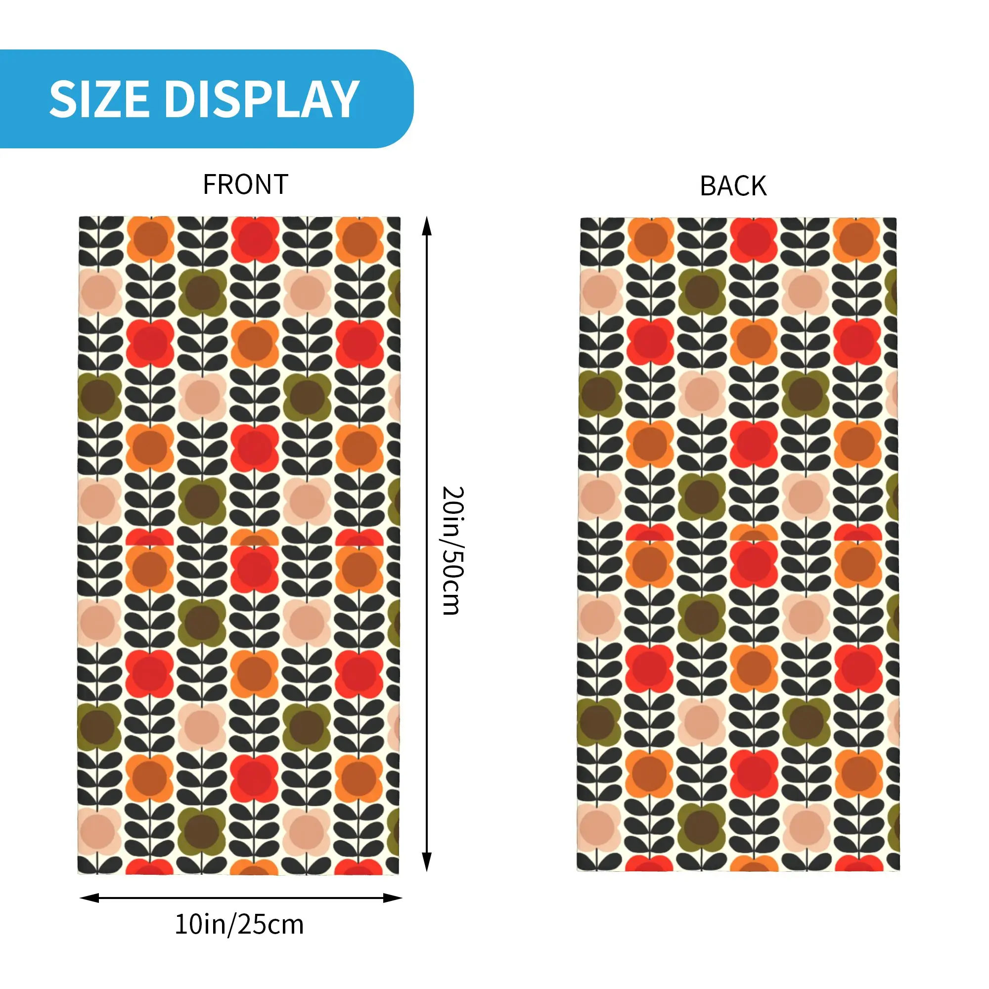Orla Kiely Flower Scandinavian Geometric Style Neck Gaiter Women Men Windproof Winter  Bandana Scarf for Cycling