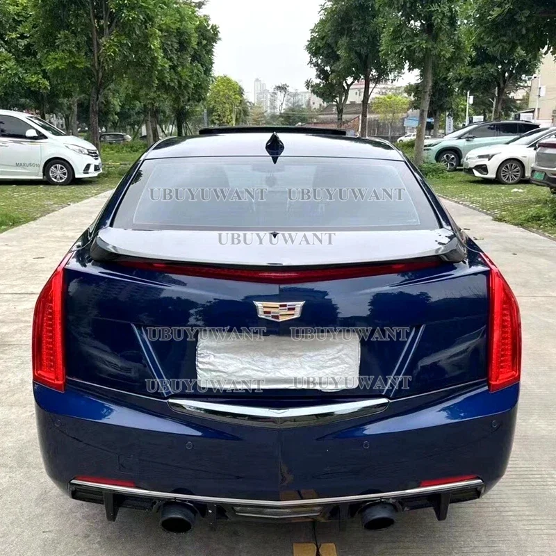 Carbon Fiber Look ABS Plastic Rear Boot Spoiler For Cadillac ATS Sedan 4 Door 2015 -2019 Rear Trunk Lid Trim Wings Spoiler