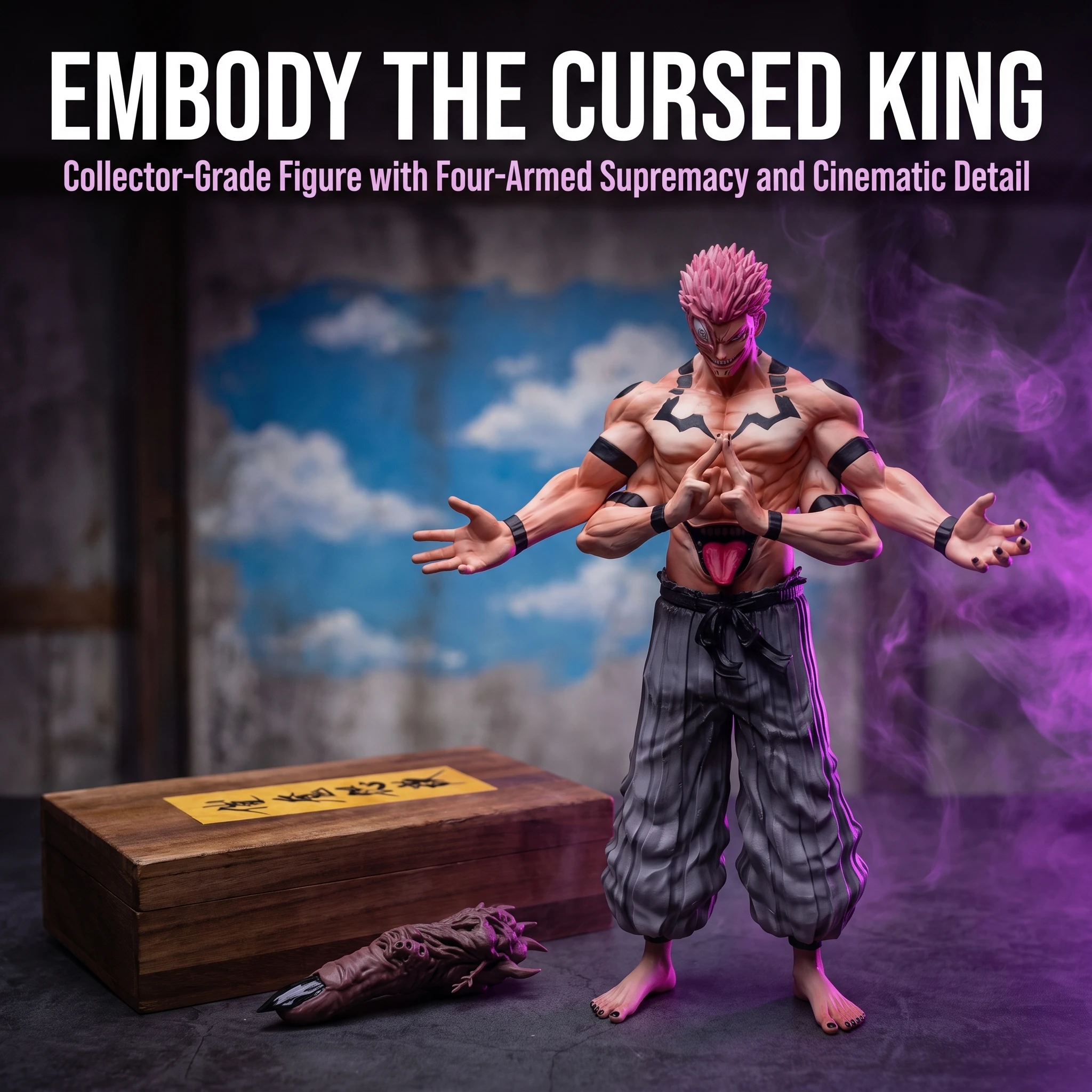 Ryomen Sukuna Finger Box Figures Action Figurine Anime Jujutsu Kaisen Statue Gojo Sukuna Home Decor Table Accessories Toy Gift