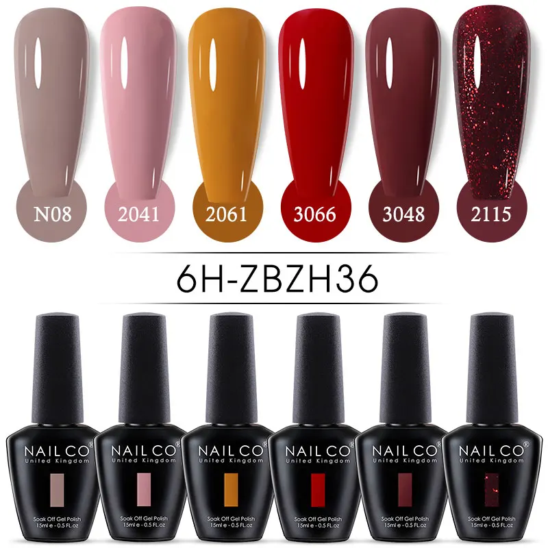 NAILCO 15ml Gel Nail Polish Nude Autumn Colors Series UV Nail Gel Design Lakiery Hybrydowe Vernis LED Nails Art Glitter Manicure