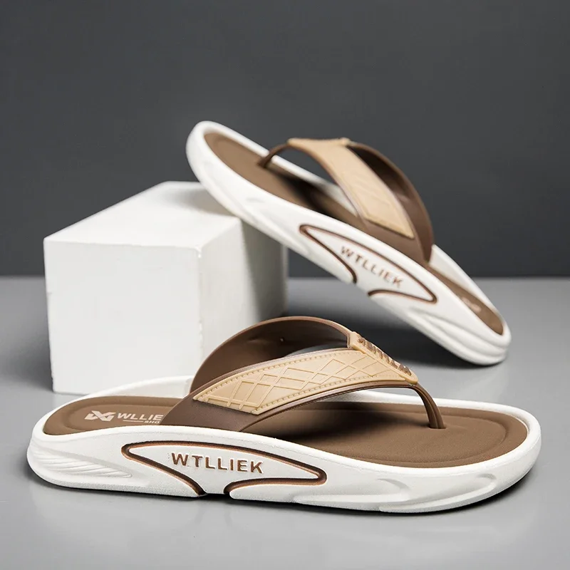 

Мужские шлепанцы с цветными блоками, летние, мягкие, удобные, легкие, быстросохнущие, противоскользящие, повседневные домашние пляжные тапочки