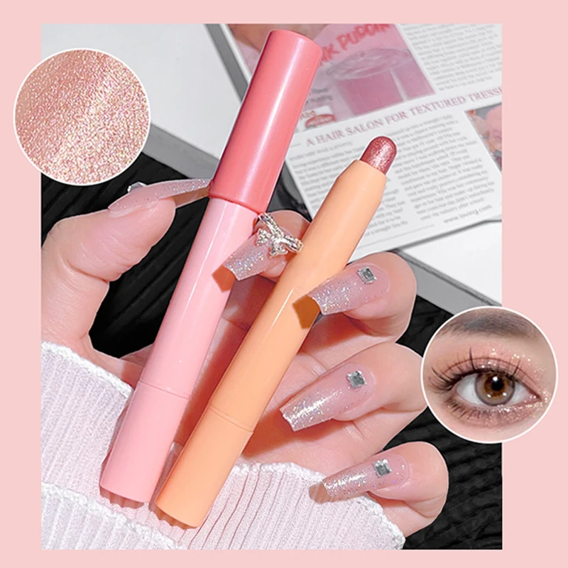 Pearlescent Eyeshadow Stick Fluorescent Eyeshadow Pencil Waterproof Shimmering Silk Eyeliner Highlighter Cosmetics Beauty Makeup