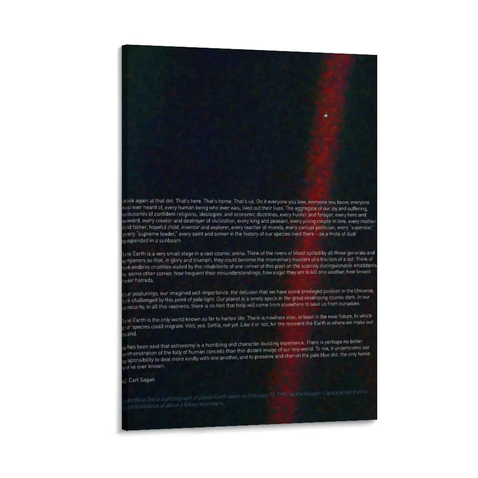 

Pale Blue Dot — Voyager 1 & Carl Sagan quote  HQ-quality Canvas Painting painting home decorations