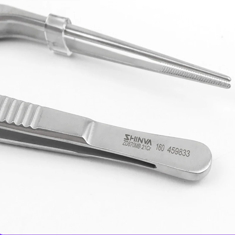 Double Eyelid Tool - Stainless Steel Cross-Shaped Curved Head Tissue Forceps