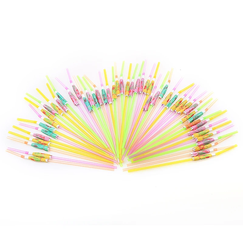 50Pcs colorful Hawaiian Hula Beach Party Cocktail Umbrella Parasol Drinking Straws