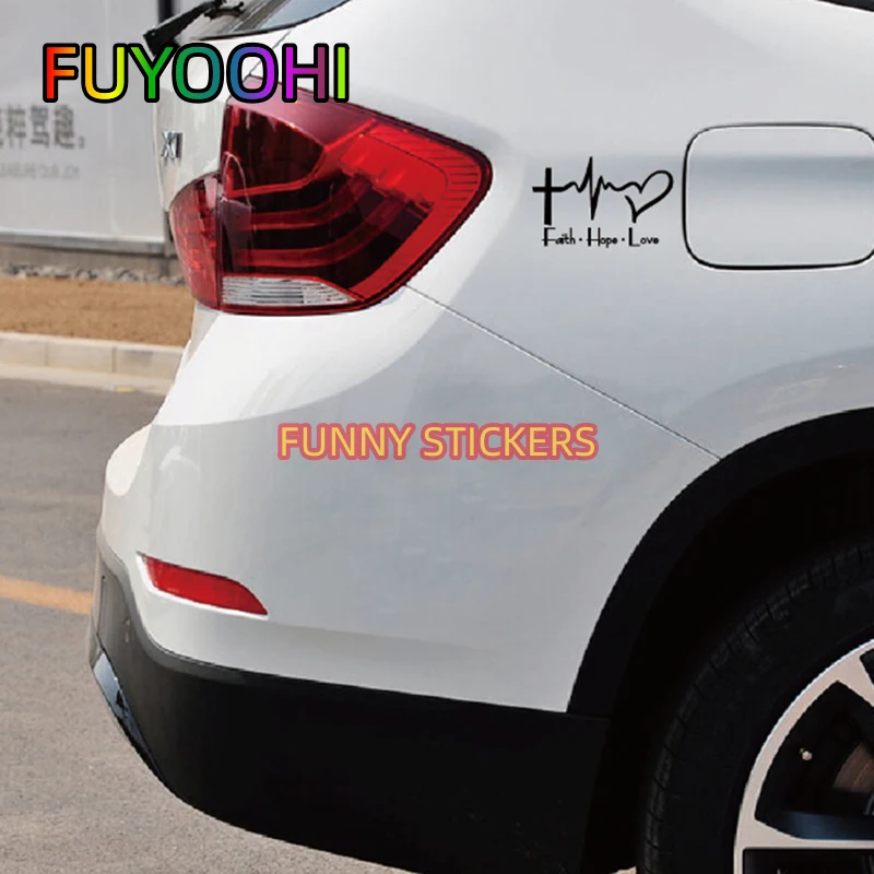 FUYOOHI A Feeling of Excitement Faith Hope Love Vinyl Car Sticker Bible Verse for Car Window Body Decoration PVC