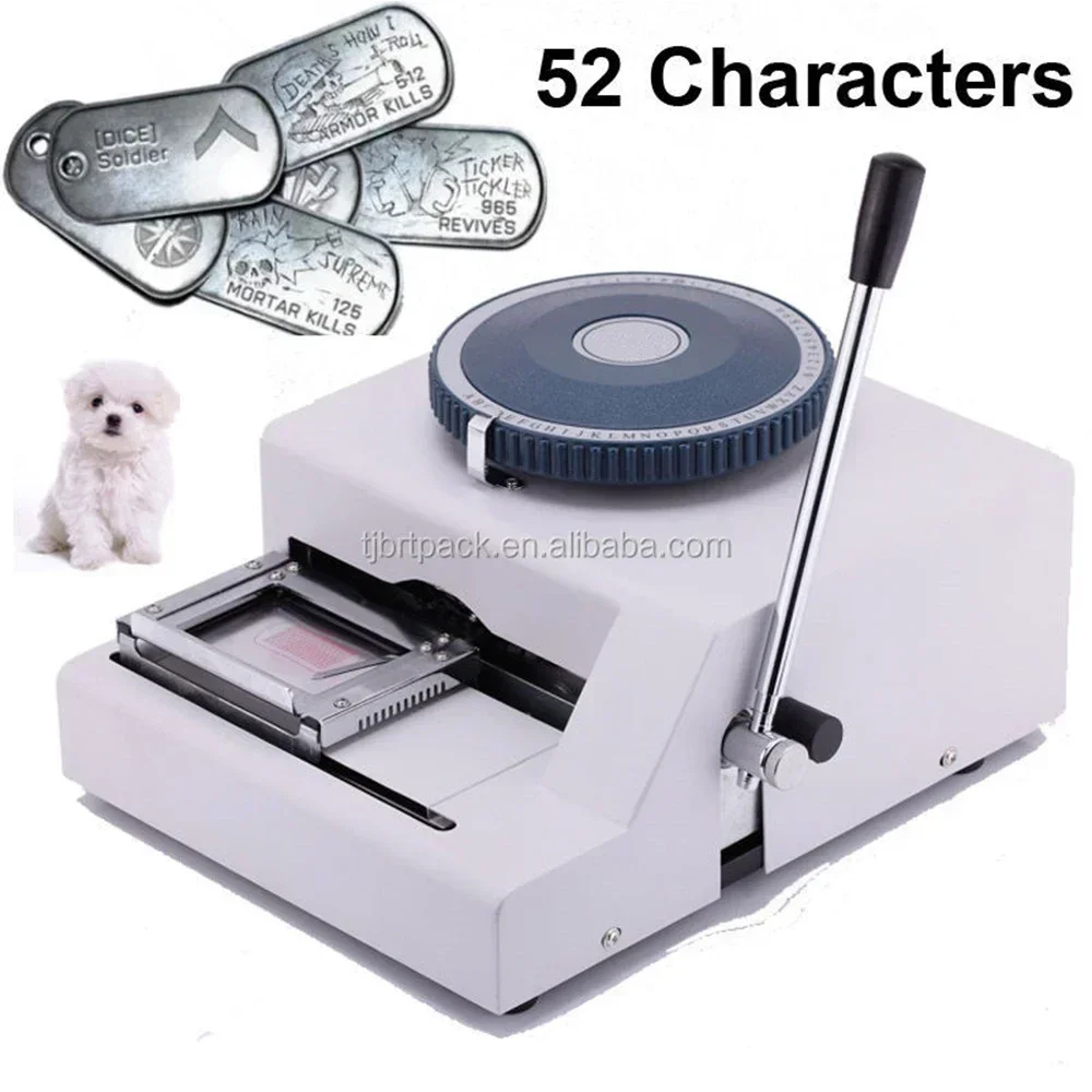 Stainless Steel Card Embossing Machine indent engraving 52 characters code embossing machine Dog Tag machine