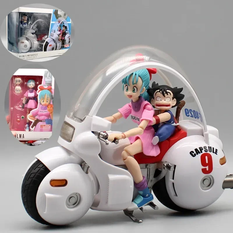 

14cm Bulma Goku Dragon Ball Figures Son Goku Bulma Motorcycle Action Figures PVC Collection Model Ornamen Toys Birthday Gifts