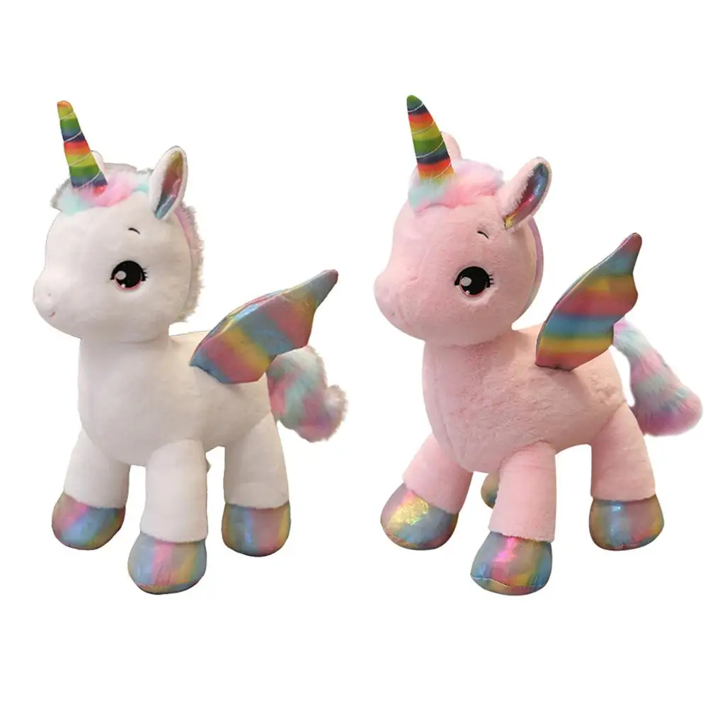 Adorable Rainbow Hair Tail Stuffed Animals Doll Christmas Toys