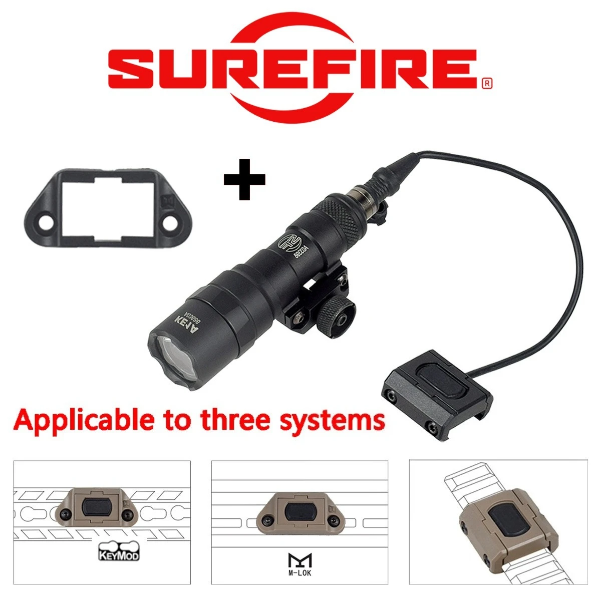 Surefire M600 M300 M600C Airsoft Flashlight Scout Light Button Lite UNITY Switch M-LK Keymod Lamp Tactical Outdoor Hunting Lamp