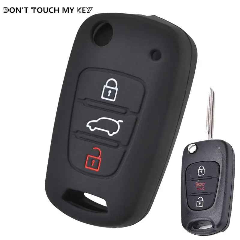 Silicone Key Case Cover For Kia Soul Venga Picanto Rio Sorento Ceed Sportage For Hyundai i20 i30 Veloster ix20 Keyless Fob Shell