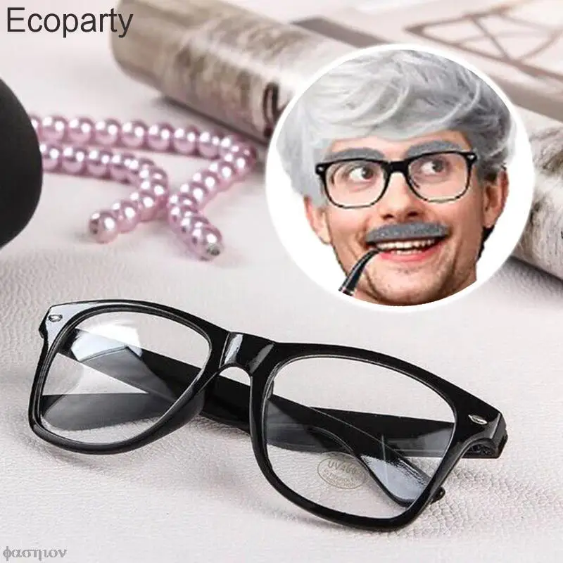 New Halloween Funny Old Man Costume Props Grandpa Cosplay White Wig Glasses Pipe Suit Carnival Theme Party Cosplay Accessories