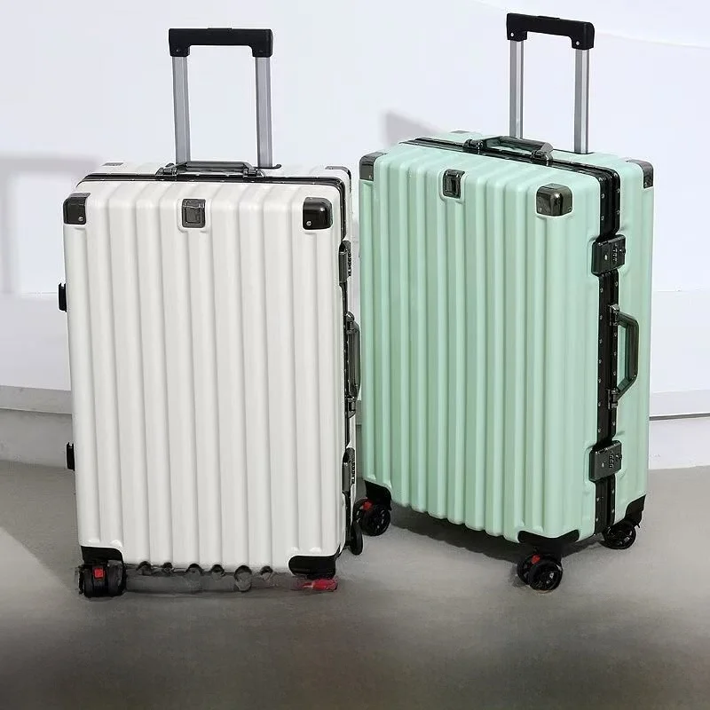 

2025 New Aluminum Frame Lage Suitcase Carry-On Bag for Men And Women Students Travel Bag with Universal Wheels 20 Inches P...