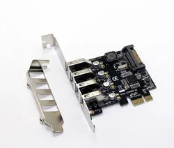 4 Port USB 3.0 5Gbps PCI-Express X1 Card Adapter HUB Support Low Profile Bracket