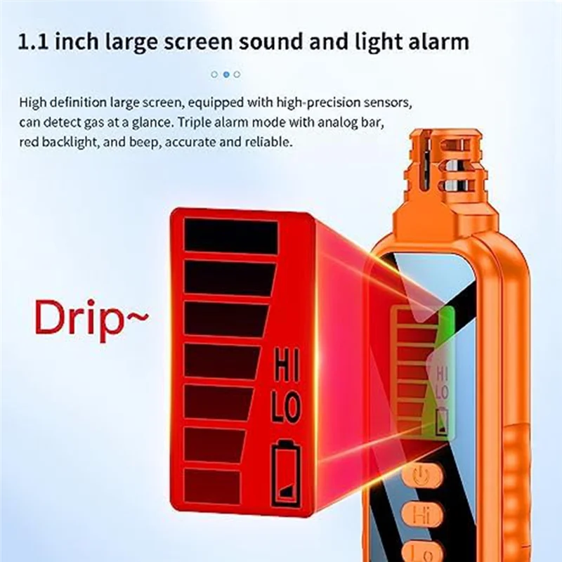 M16K-1 Piece Portable Natural Gas Detector Alarm Sound Methane Hexane With LCD Screen 2 AAA Batteries For Home A