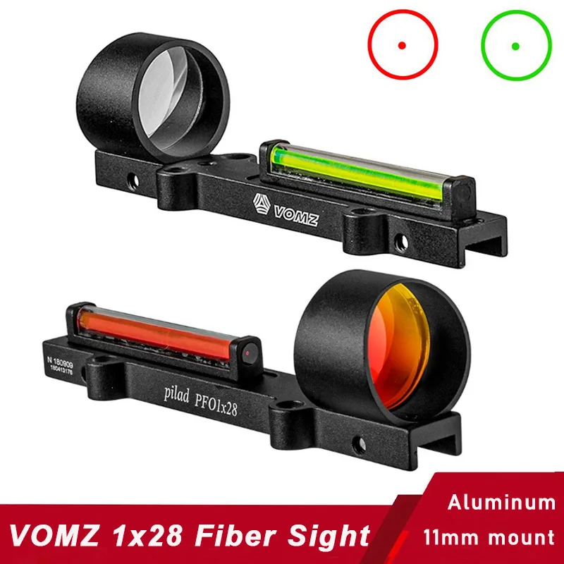 

Волоконный прицел VOMZ 1x28, тактический коллиматорный прицел с красной зеленой точкой, 11 мм, крепление для дробовика, рельсовый прицел для охотничьей винтовки