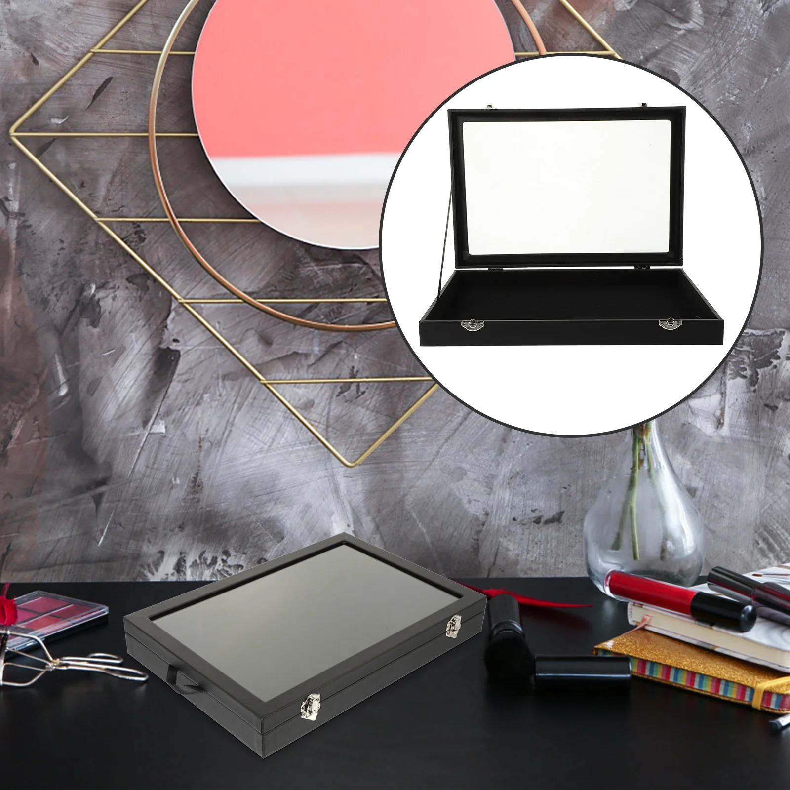 Jewelry Organizer Box Large Simple Necklace Ring Display Durable Jewelry Storage Organizer Portable Travel Box