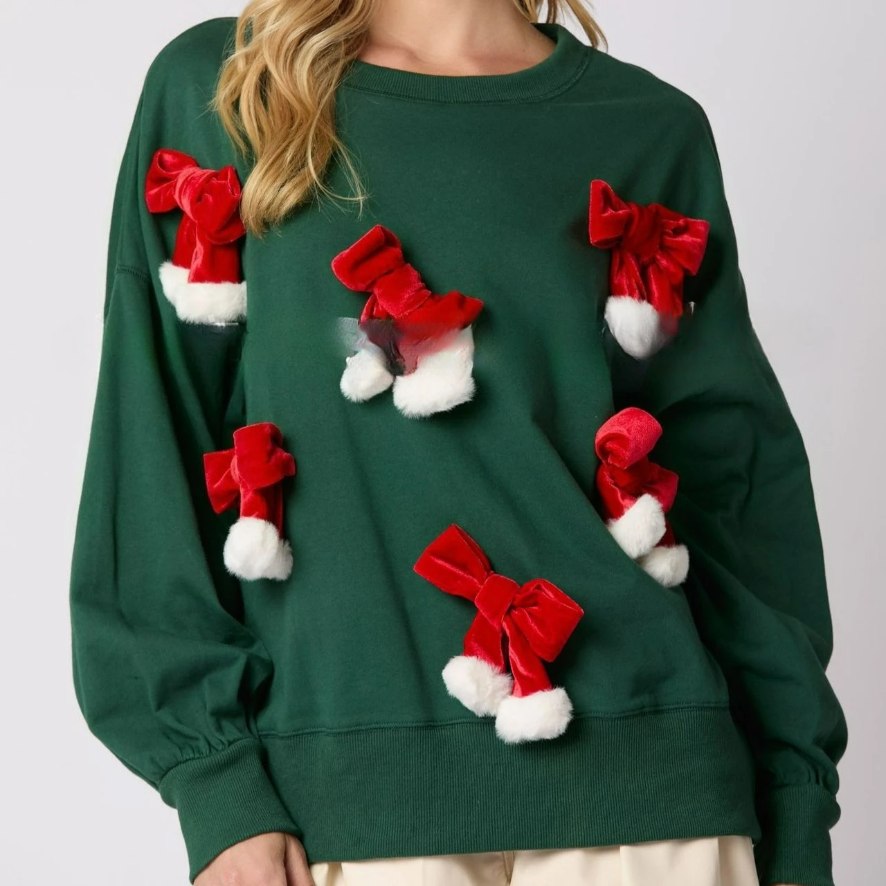 2025 Autumn and Winter New Bow Decoration Top Casual Long Sleeved Pullover Hoodie
