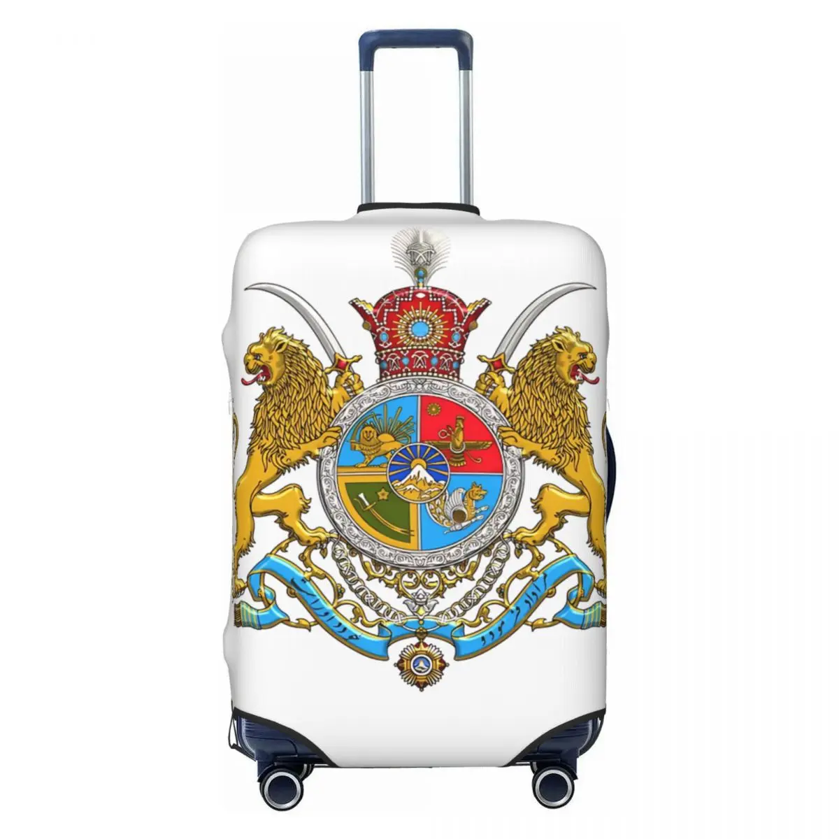 Iranian Imperial Coat Of Arms Of Iran Pahlavi Dynasty Suitcase Cover Travel Protector Vacation Elastic Luggage Supplies