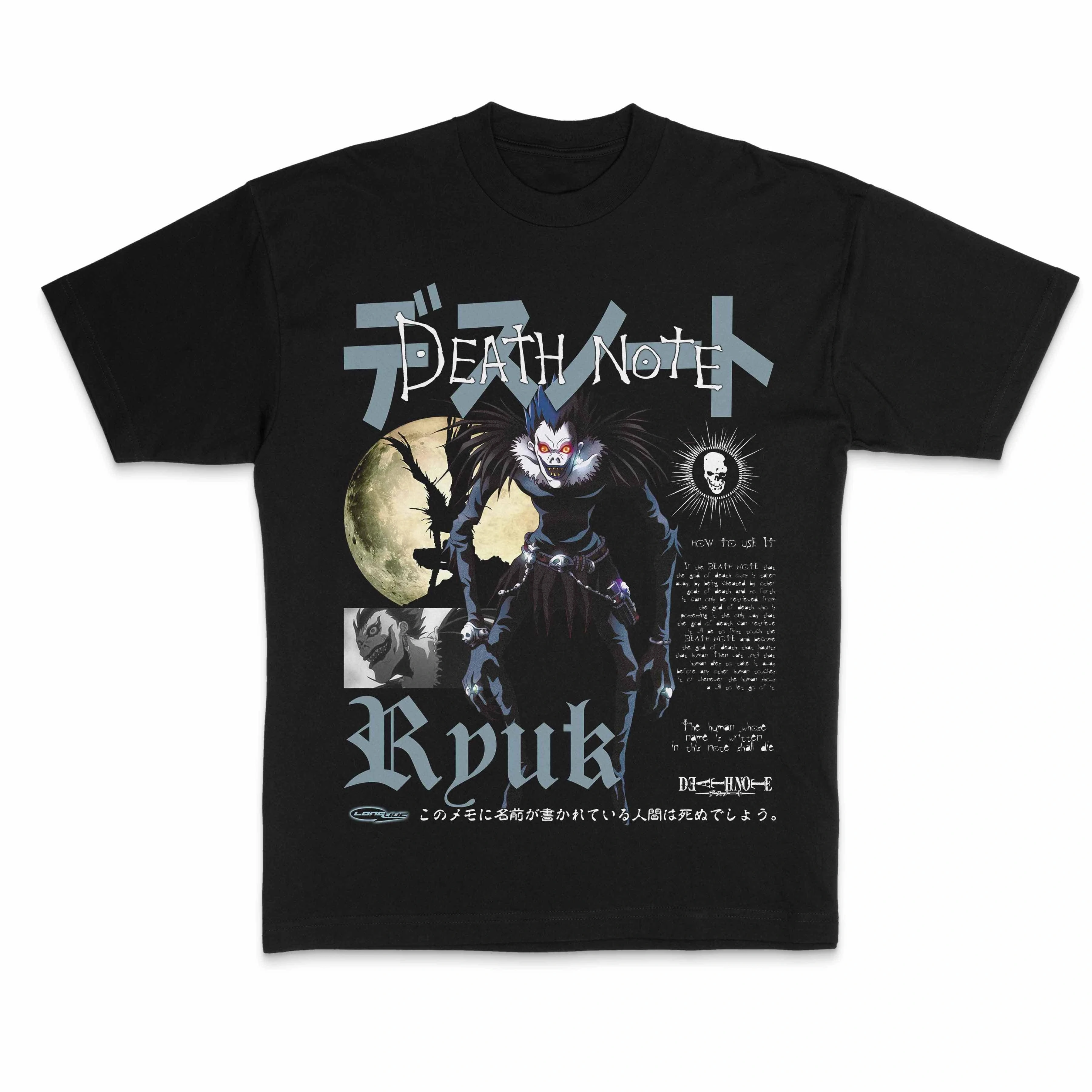 T-shirt classique imprimé Death Note, style gothique Y2K, streetwear unisexe, vêtements décontractés de haute qualité pour femmes et hommes