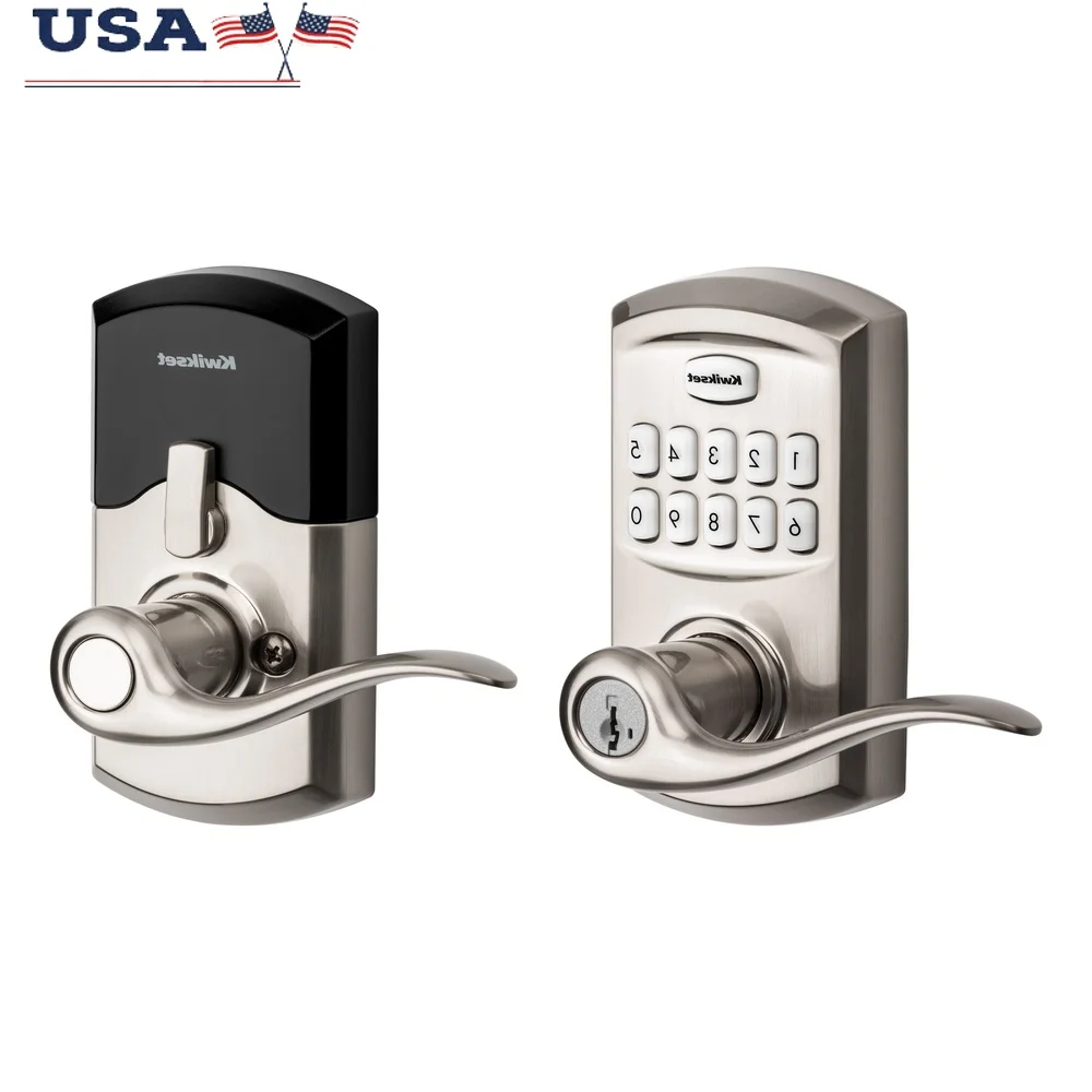 

SmartCode Electronic Lever Doorknob Keyless Entry Reversible Easy Installation SmartKey Security 30 User Codes 3 Year Battery