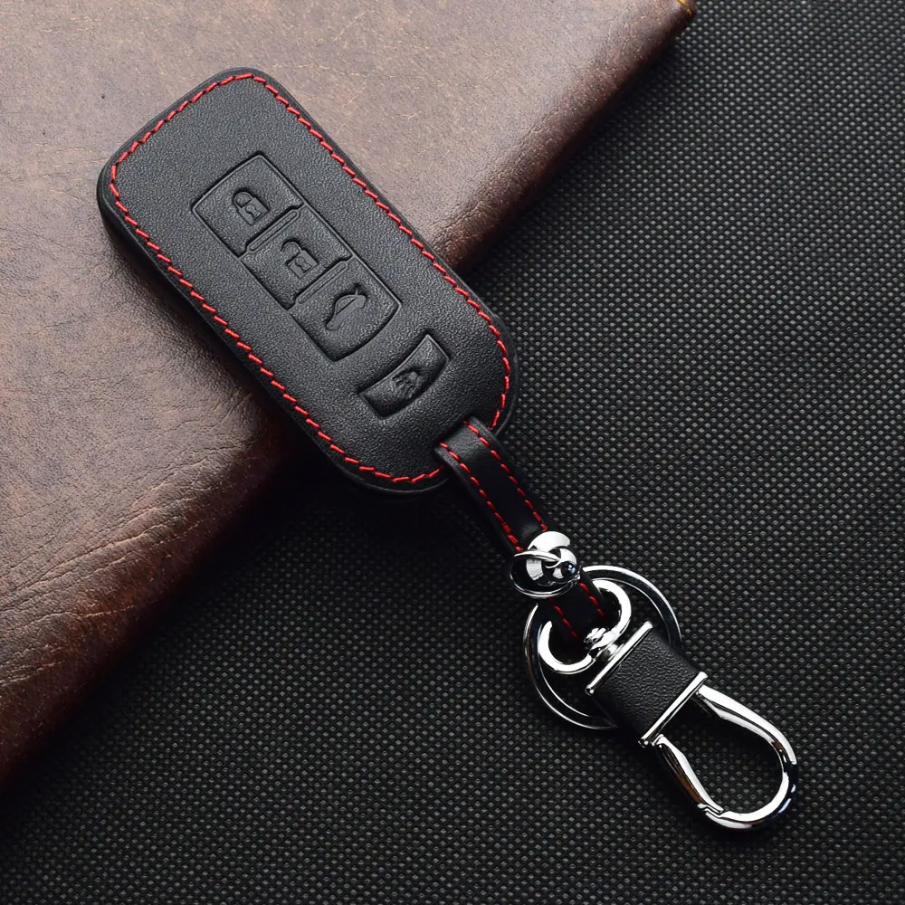 Leder Auto Schlüssel Fall Für Mitsubishi Outlander Lancer 10 Pajero Sport L200 ASX RVR Smart Remote Anhänger Protector Abdeckung Keychain tasche – Detail 5