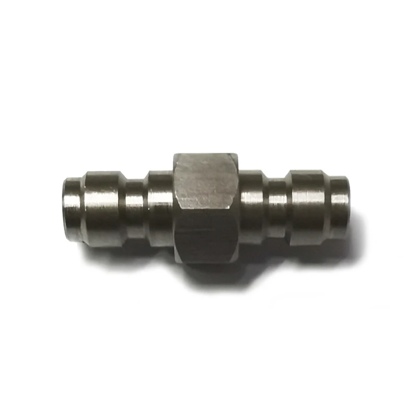 Both End Male Quick Disconnect 8mm Adaptor Stainless Steel Double Male Fill Nipple HPA High Pressure Accessories