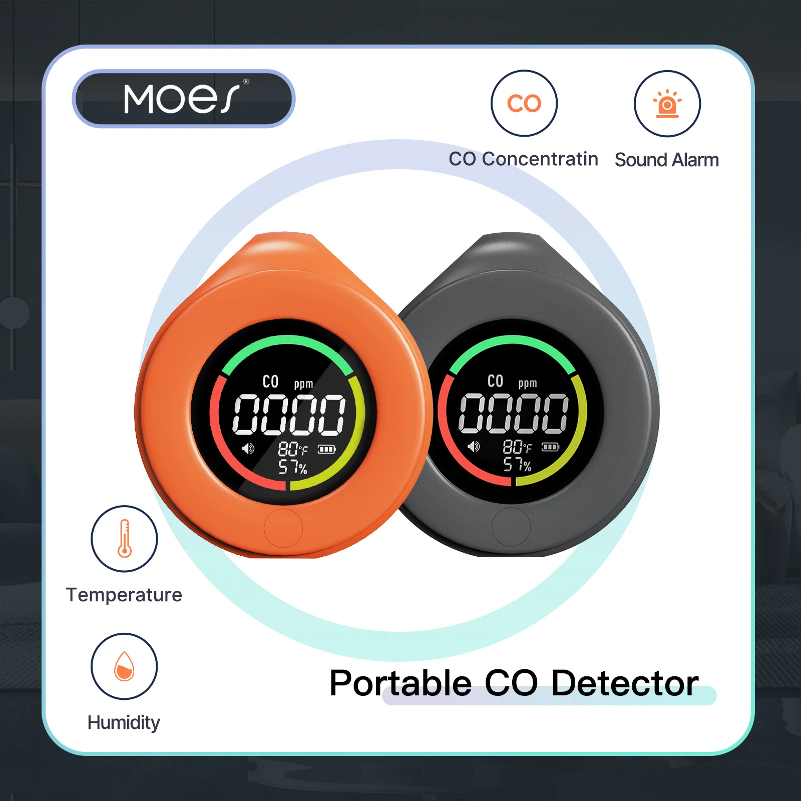 moes mini detector portatil de monoxido de carbono 3 em1 temp humi co medidor com succao magnetica 120 hour standby carregavel 01