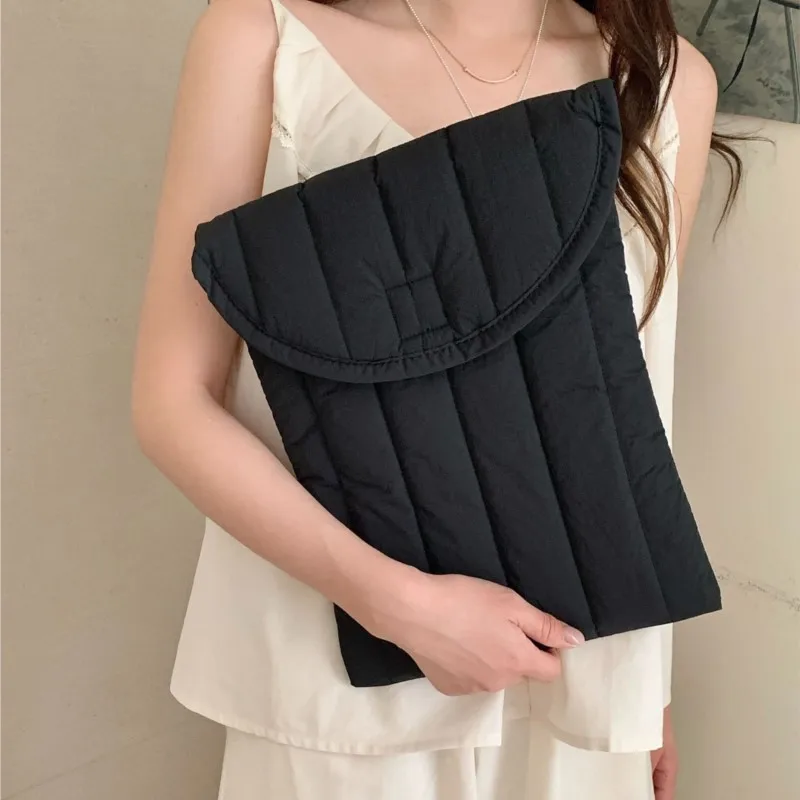 Ins الكورية مبطن رقيق كمبيوتر محمول حقيبة حمل 13.3 14.1 15.6 16 بوصة ماك بوك برو 13 14 حافظة المرأة للصدمات حقيبة دفتر #2