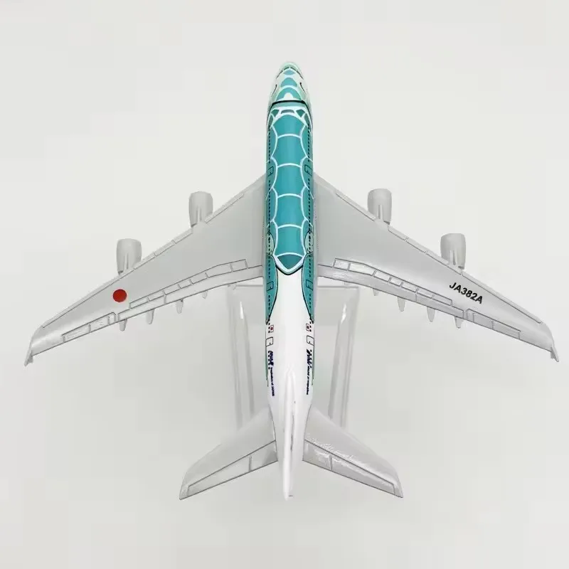 1/400 Scale Aircraft Simulation 16cm Sea Turtle Japan ANA Airlines A380 Alloy Metal Airplane Model Replica With Base Decor Gift