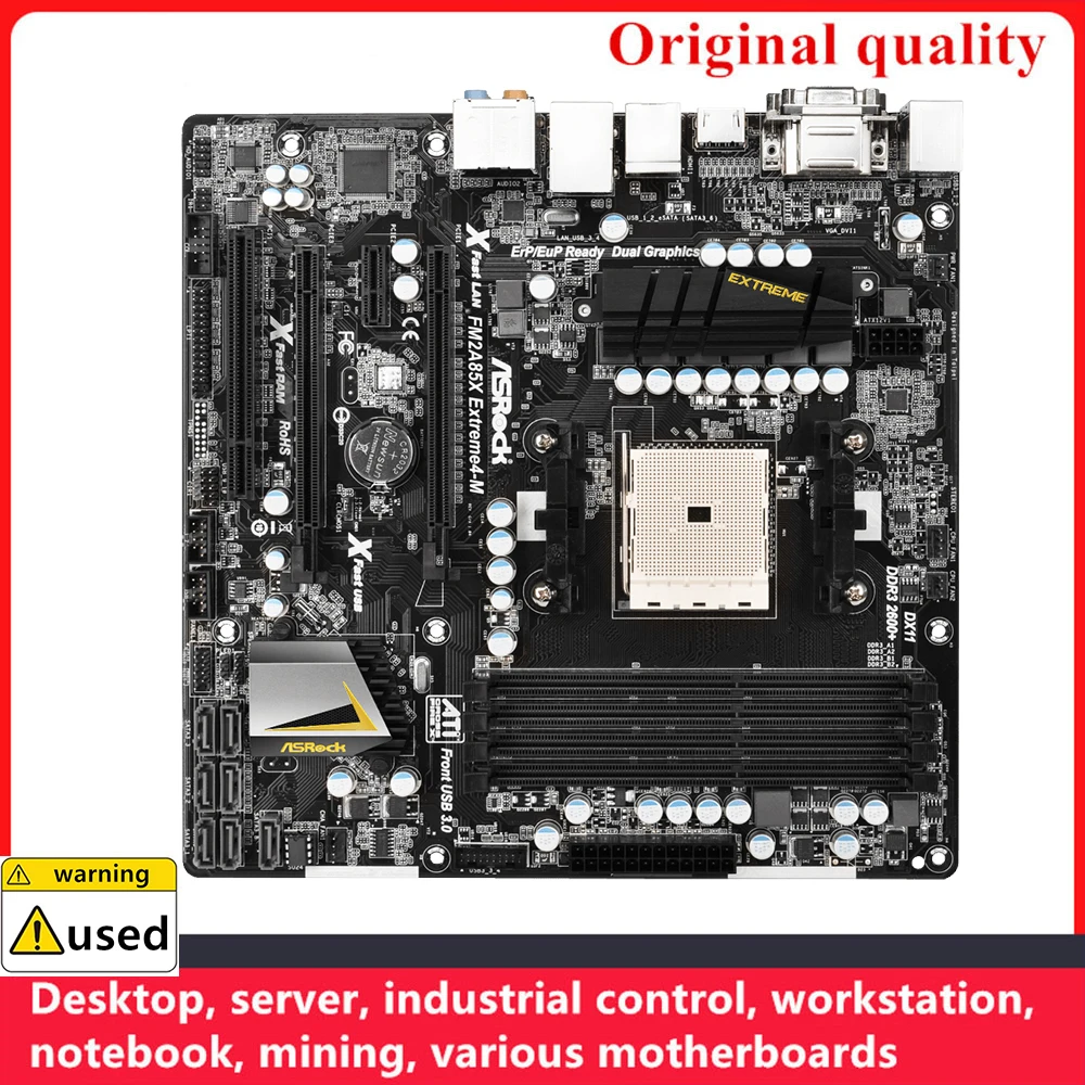 

Used For ASROCK FM2A85X Extreme 4-M M-ATX Motherboards Socket FM2 DDR3 32GB For AMD A85X A85 Desktop Mainboard SATA III USB3.0