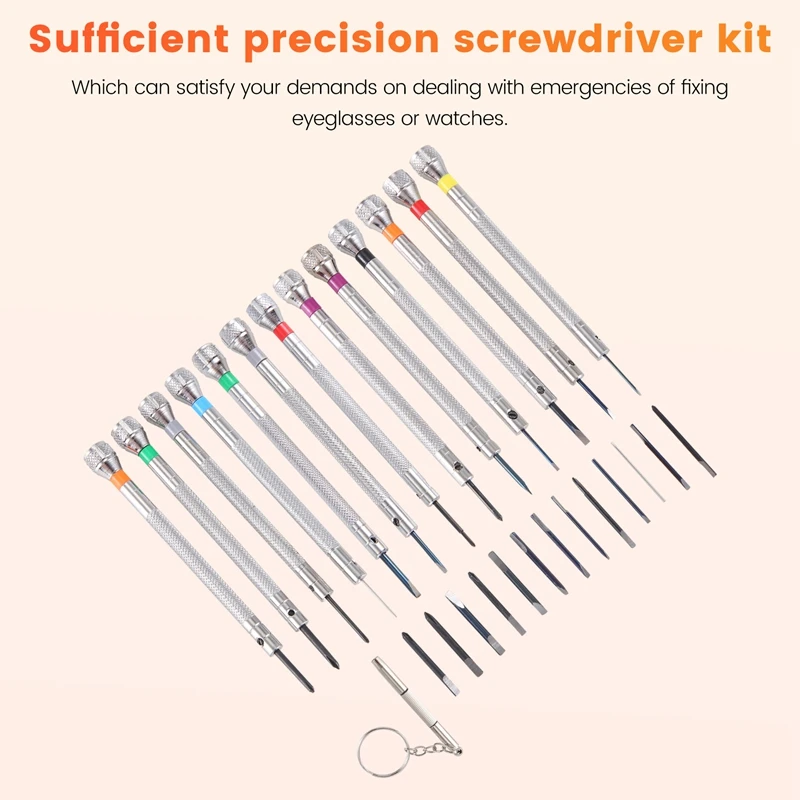 13 ชิ้น Mini Precision นาฬิกาไขควง Jeweler นาฬิกาไขควงชุด 0.6-2.0 มม. 13 Extra เปลี่ยนใบมีด