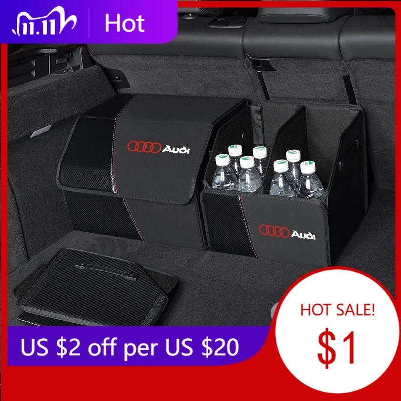 2025 حار أودي للطي صندوق منظم صندوق السيارة حقيبة التخزين أدوات ترتيب لأودي S4 S6 S7 A3 A4 A5 A6 A7 A8L Q3 Q4 Q5 Q6 Q7 Q8 T #2