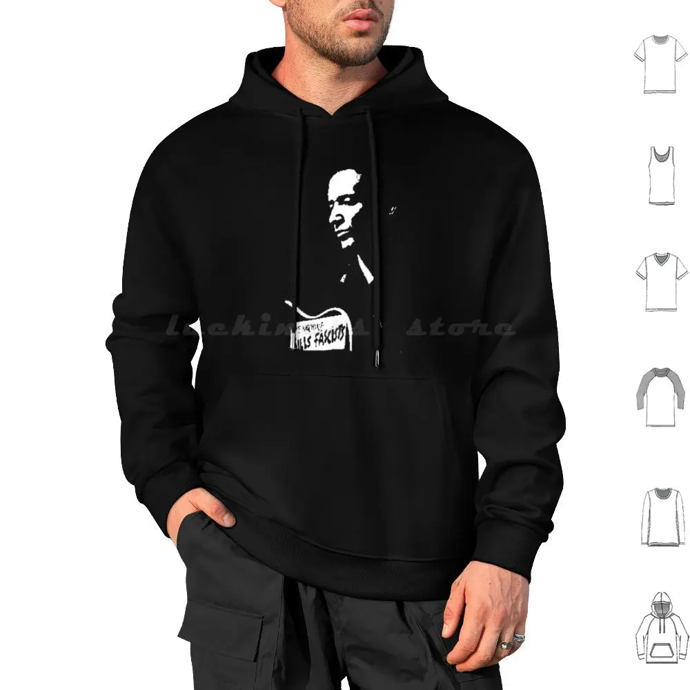 Woody Guthrie Sudadera con capucha de algodón de manga larga Woody Guthrie Arlo Guthrie Pete Seeger Música popular protesta