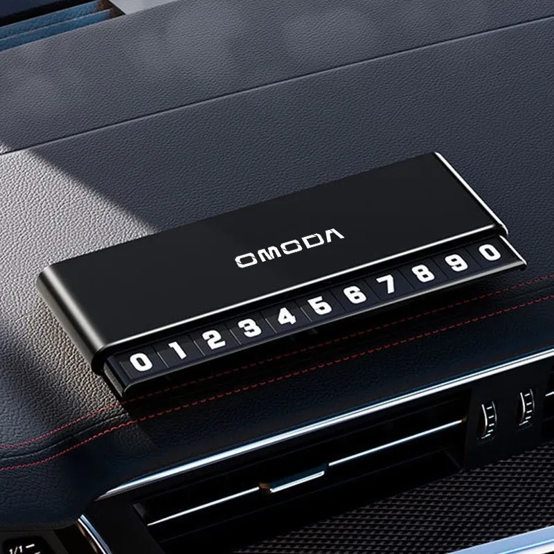 

Car Temporary Parking Numbers Plate Aluminium Alloy Slide Adjustable Stickers For Chery OMODA C5 S5GT FX 2023 2024 Auto Interior