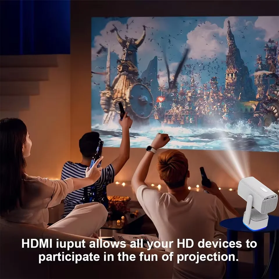 Projector With WiFi and Bluetooth 1080P Intelligent Projector Dolby Audio and Trapezoidal Projector Suitable For Home Projector