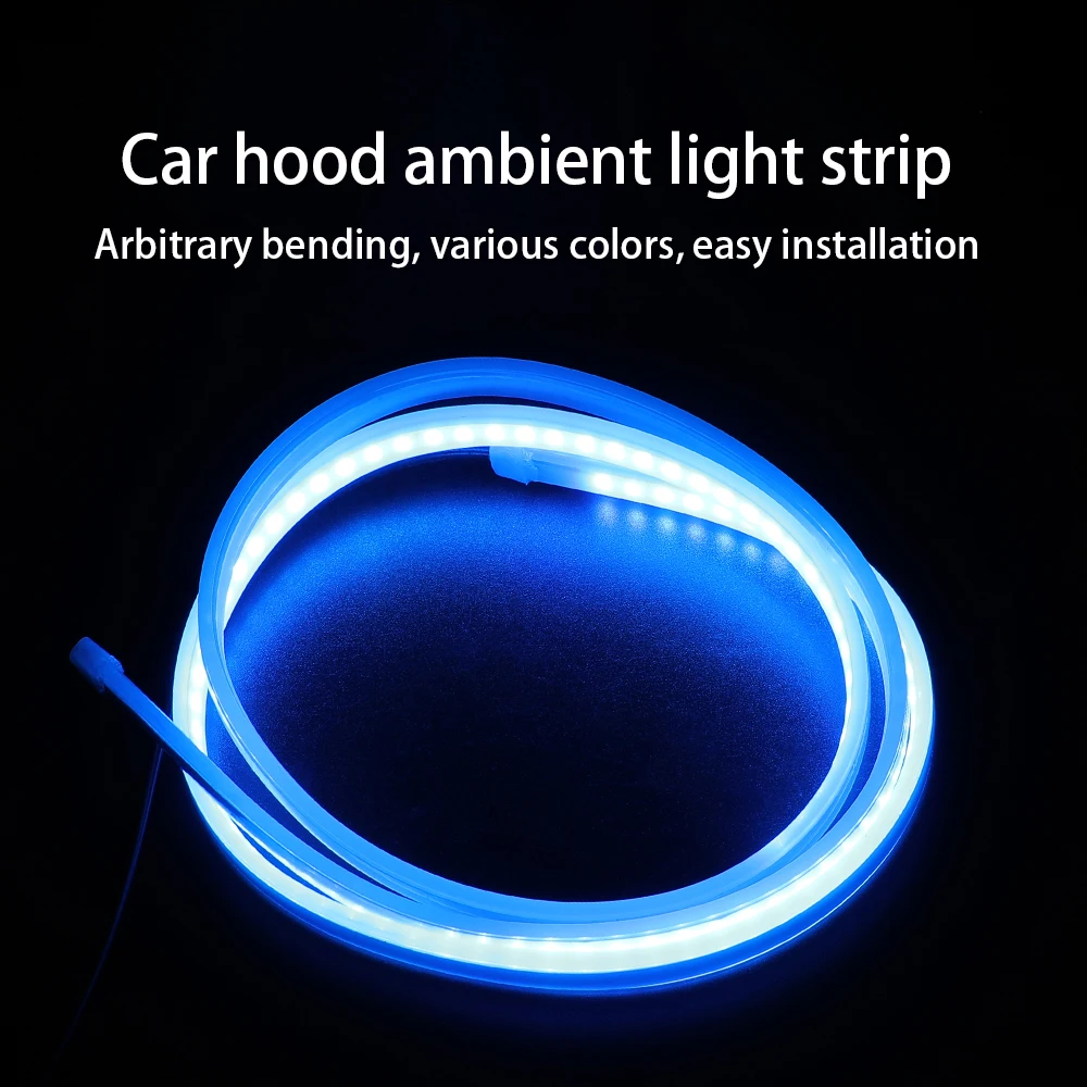 KCIMO 1pc Led Car Hood Lights Sequential Scan Universal Headlight Strip Car Decorative Atmosphere Lamp DRL Auto Daytime Lights