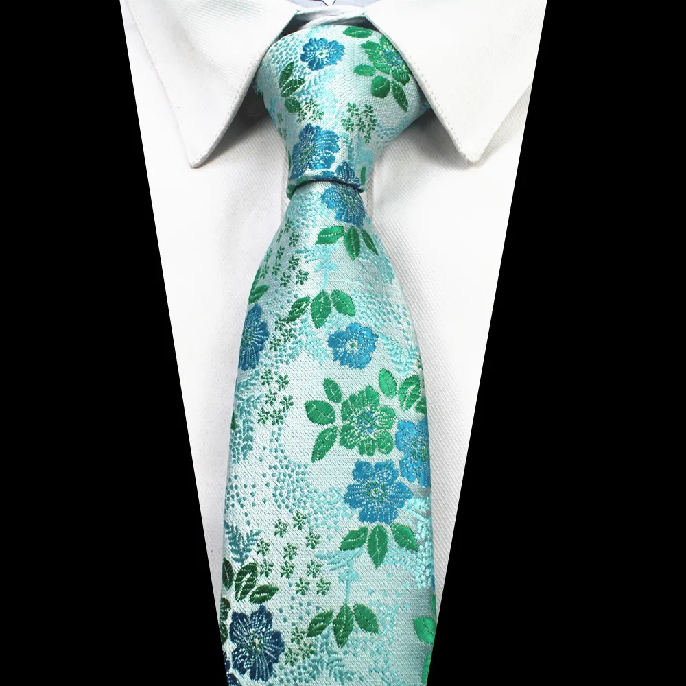 GUSLESON New Style 8cm Men's Classic Green Red Floral Tie Men's Formal Business Office Wedding Accessories Tie Men's Gift Party
