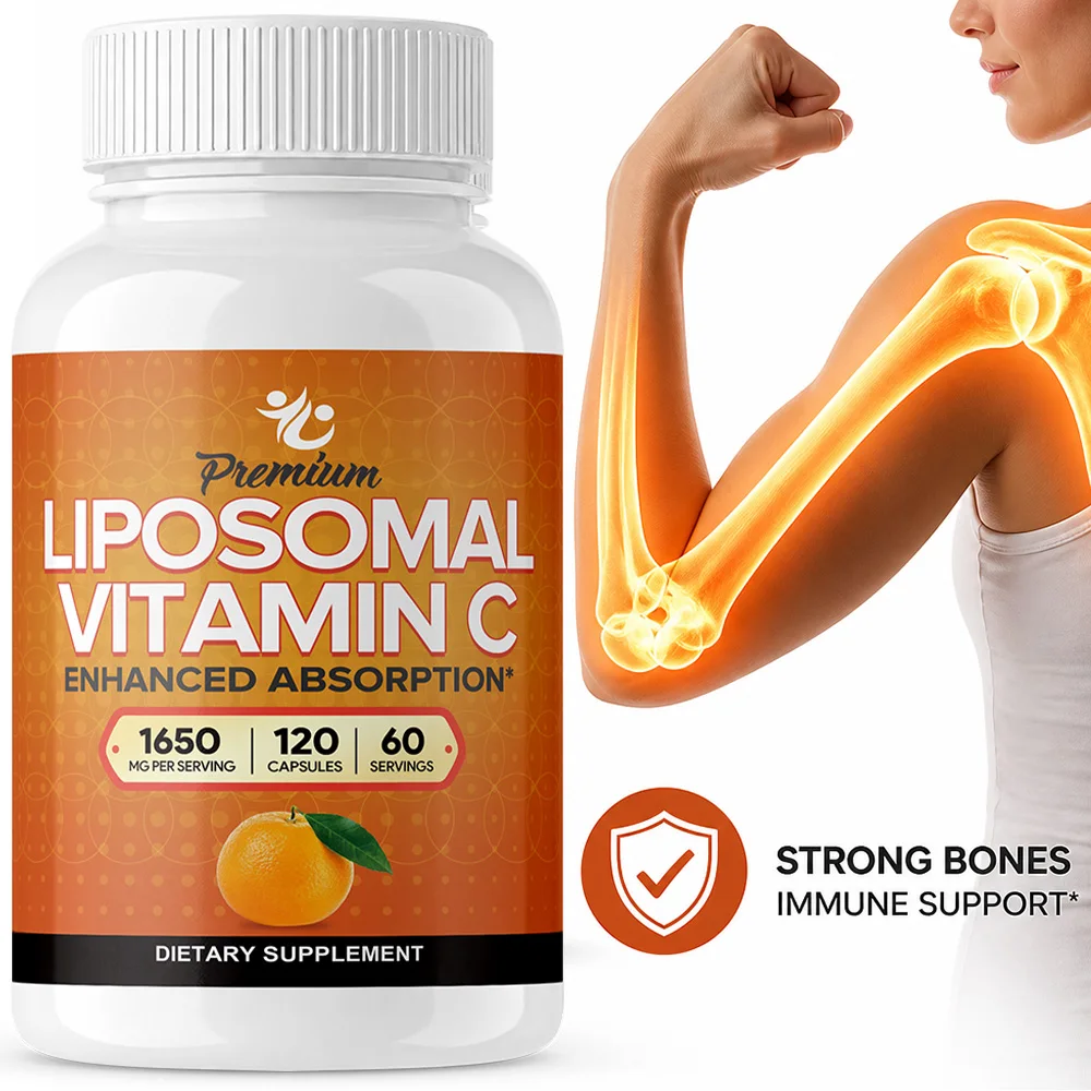 Premium Liposomal Vitamin C Supplement 1650mg - High-Absorption Vitamin C Capsules for Whole-Body Defenses & Overall Well-Being