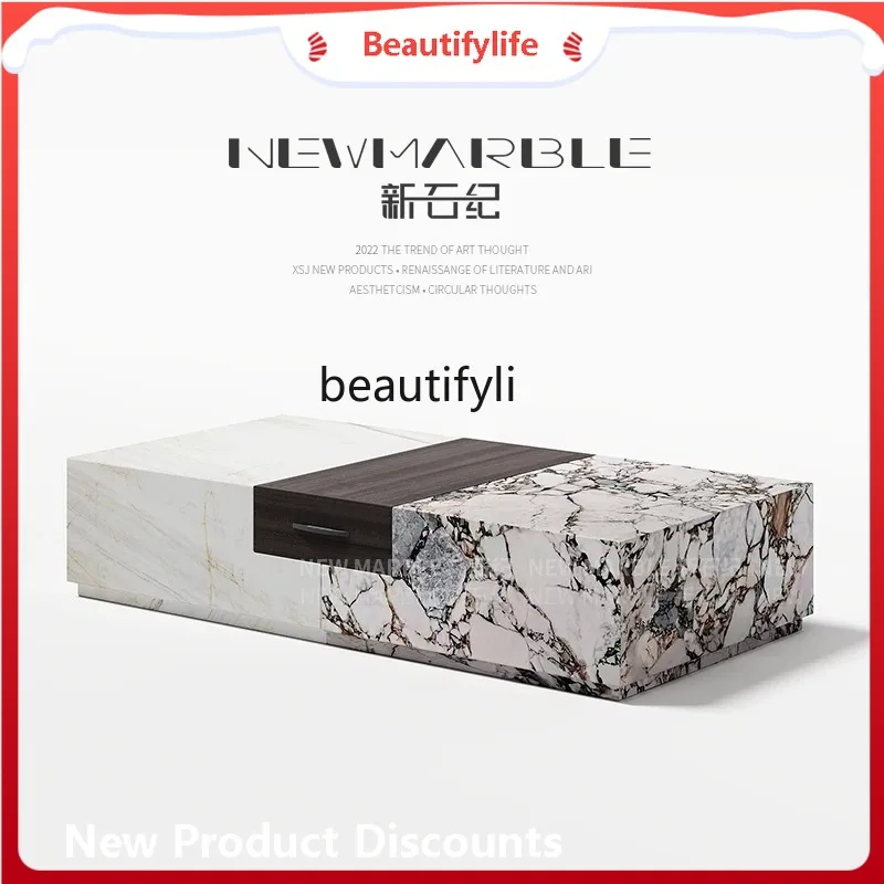 

A506 Итальянский минималистичный журнальный столик из натурального мрамора, шкаф для телевизора, ваби-саби, ветровая гостиная, бытовая, маленькая квартира