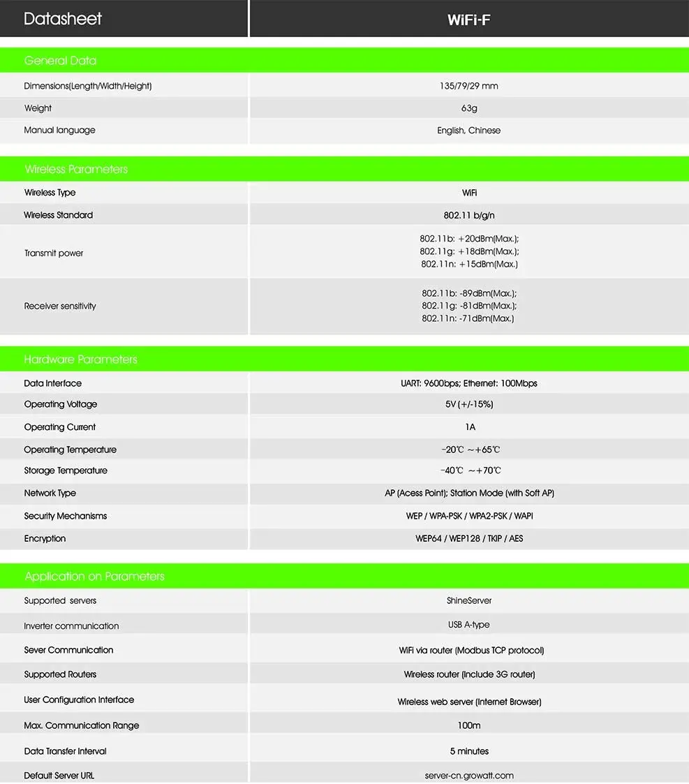 Инвертор для солнечной батареи Growatt 24 В 48 В, Wi-Fi модуль 110 В/220 В, Встроенный MPPT Контроллер заряда 80 А, Wi-Fi модуль